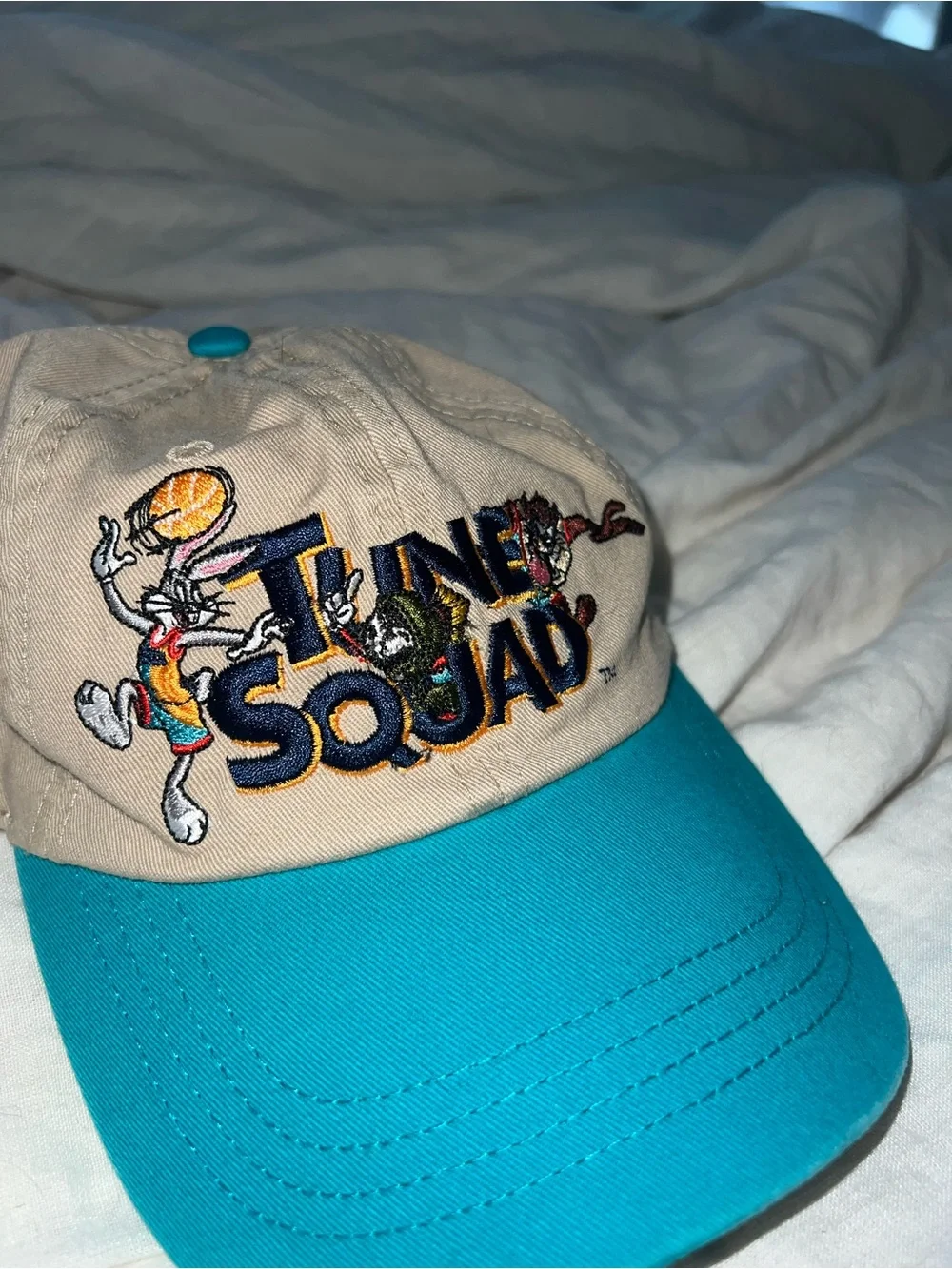 Tune Squad Two-Tone Baseball Cap - Beige & Teal